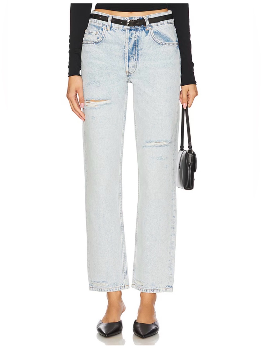 Anine Bing - Kate Jean in Destructed Bleached Blue Size 25 SOLD OUT $250 Retail